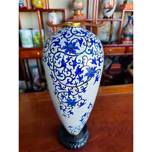 丁明鴻景泰藍(lán)青花三件套