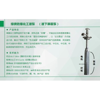 綠牌0區(qū)防爆化工潛泵的設(shè)備生產(chǎn)廠家