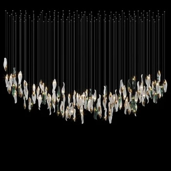 酒店大堂吊燈售樓部沙盤感餐廳氛圍感藝術(shù)玻璃燈吊飾