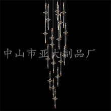 現(xiàn)代輕奢玻璃吊燈客廳燈酒店大廳主燈別墅售樓部吊燈圖片