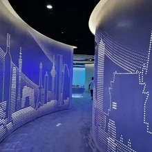 GRG透光背景墻-發(fā)光石膏裝飾板-酒店會(huì)所透光墻面定制