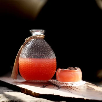 玻璃花果酒瓶批發(fā)玻璃花果酒瓶定制玻璃花果酒瓶
