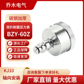 喬木電氣雙針耐震壓力表0-100MPa軸向DN10綜采測壓表