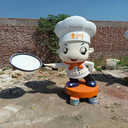 餐廳形象廚師雕塑玻璃鋼卡通人物雕塑