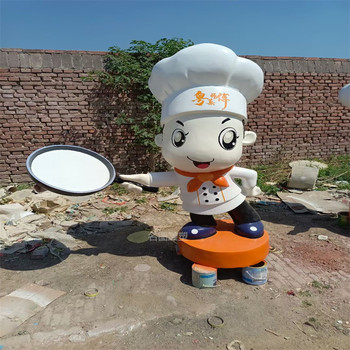 餐廳形象廚師雕塑玻璃鋼卡通人物雕塑