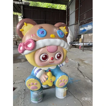 澳門玻璃鋼吉祥物雕塑商場(chǎng)美陳卡通公仔雕塑