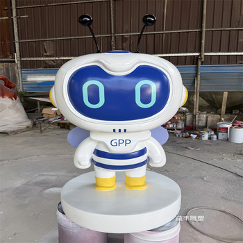 廣州卡通機(jī)器人雕塑展廳玻璃鋼智能機(jī)器人雕塑