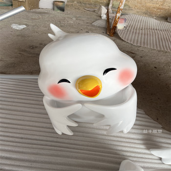 珠海玻璃鋼動(dòng)物雕塑卡通小雞雕塑