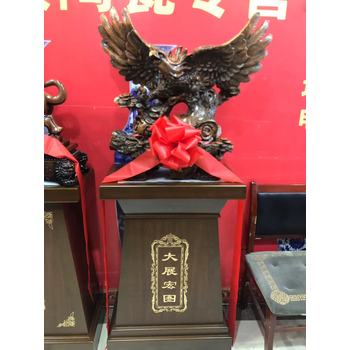 仿古木鷹擺件西安喬遷禮物送落地大展鴻圖鷹工藝品