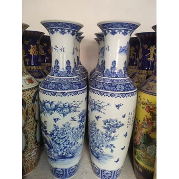 純手繪西安大花瓶開業(yè)喬遷大型落地擺設(shè)陶瓷燒制瓶