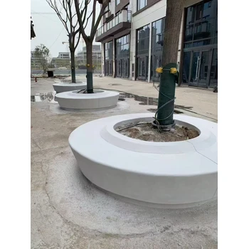 陽泉市聚合物泰科砼石景觀花壇施工電話，無機(jī)泰克石坐凳整體澆筑