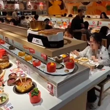 自助小火锅设备盛香亭转转热卤设备同款输送设备厂家图片