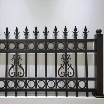 鋅鋼護(hù)欄學(xué)校小區(qū)圍墻圍欄庭院黑色柵欄防護(hù)別墅欄桿鋁合金防攀爬
