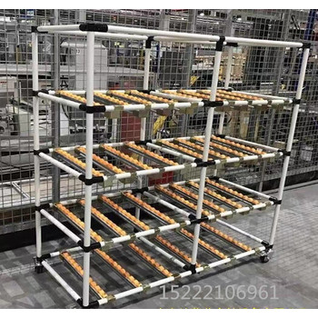 定制倉庫流利架線(xiàn)棒物料架精益管流利條貨架復合管小推車(chē)