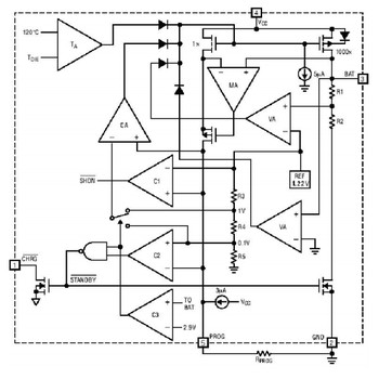 TP4058一款完整的單節(jié)鋰離子電池600mA線性鋰離子電池充電器