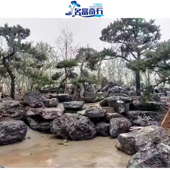 新疆伊犁黑山石打造園林伊犁黑山石搭配植物伊犁黑山石礦山開采
