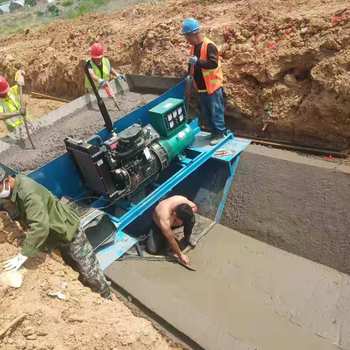 現澆防滲渠道成型機路面排水襯砌滑模機農地灌溉水渠現澆成型機
