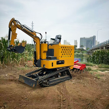 履帶式挖掘旋耕機(jī)農(nóng)用果園開(kāi)溝座駕式旋挖兩用微挖小挖耕地一體機(jī)