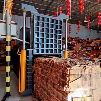 河北唐山海港區(qū)臥式120噸廢紙板液壓打包機塑料瓶壓包機