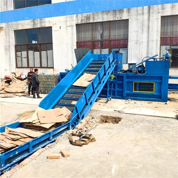 河北唐山海港區(qū)臥式120噸廢紙板液壓打包機塑料瓶壓包機