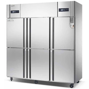 美廚六門風(fēng)冷雙溫冰箱AERF6IM商用6門冷藏冷凍柜食堂不銹鋼冷柜