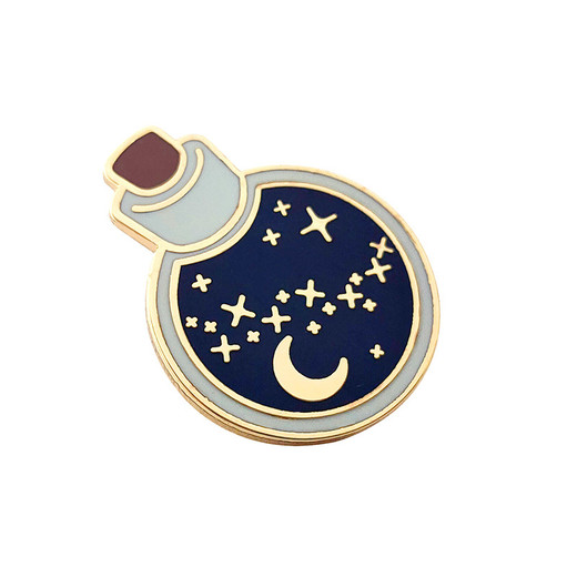 月亮動漫徽章星星瓶子胸針定制生產(chǎn)工廠