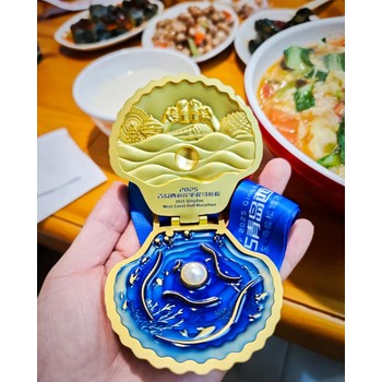 開合工藝金屬獎牌貝殼款式獎?wù)聛韴D生產(chǎn)