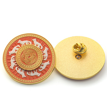 定制旋轉(zhuǎn)徽章金屬疊加胸章生產(chǎn)工廠
