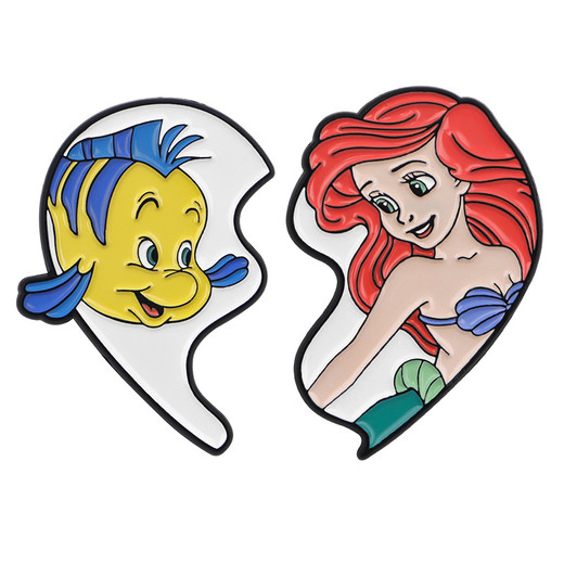 美人魚動漫徽章金屬烤漆胸章定制制作廠家