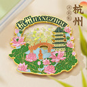 杭州流沙冰箱貼國潮文創(chuàng)金屬禮品來圖定制