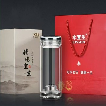 鈦晶西安水宜生玻璃杯禮盒裝陜西品牌茶水杯代理