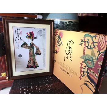 拜訪朋友禮物陜西皮影禮盒裝貴妃關(guān)公牛皮彩雕皮影工藝品
