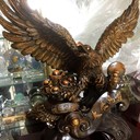 西安雄鷹展翅開業(yè)大擺件仿古紅木色老鷹雕塑紀(jì)念品送禮擺飾