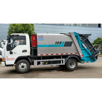 國六藍(lán)牌壓縮式垃圾車廠家