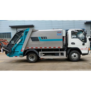 國六藍(lán)牌壓縮式垃圾車廠家