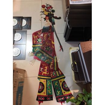 陜西牛皮制作皮影工藝品訂做仕女漂亮皮影手提禮盒包裝