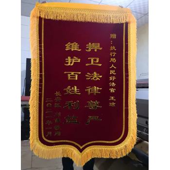 閃金錦旗，西安大龍須錦旗，大號(hào)錦旗加工，西安錦旗加工廠