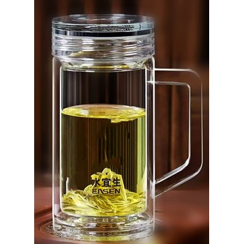 西安手柄玻璃杯水宜生/希諾品牌代理辦公手柄茶杯禮盒裝