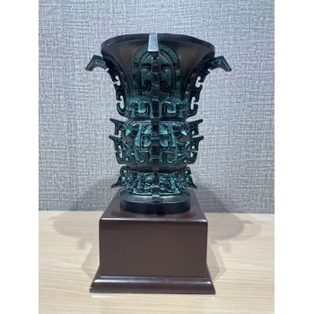 陜西特色何尊青銅器刻“中”和“國”二字純銅工藝品