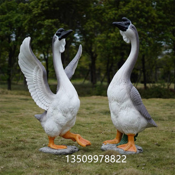 陽(yáng)江動(dòng)物雕塑城市地標(biāo)玻璃鋼大鵝雕塑