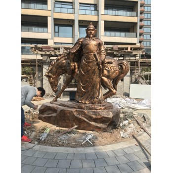 江門(mén)騎馬人物雕塑玻璃鋼古代紀(jì)念雕像
