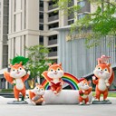 肇慶吉祥卡通雕塑廣場玻璃鋼公仔雕塑