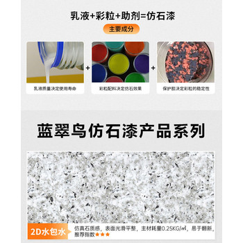 藍翠鳥外墻仿石漆防水防曬耐久抗污包工包料廠家