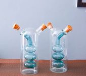 河北華企吹制玻璃工藝酒瓶高硼硅玻璃酒瓶定制玻璃瓶廠家