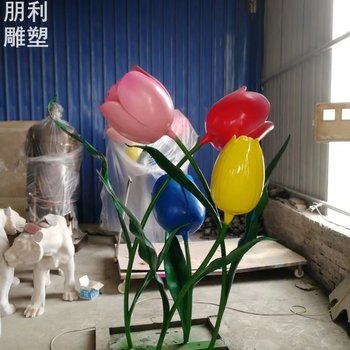郁金香建筑雕塑，戶外擺放，戶外郁金香雕塑