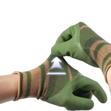 世達(dá)SATA碳纖維防靜電PU涂掌手套工地機(jī)械工廠十三針條輪手套