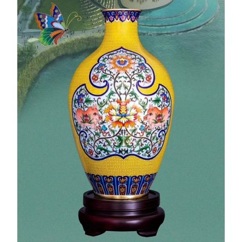 張同祿大師創(chuàng)作景泰藍(lán)錦繡如意富貴尊雍容華貴、富麗典雅