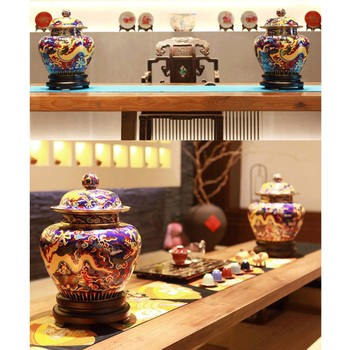 亞太地區(qū)手工藝大師戴嘉林創(chuàng)作《國(guó)器2019》景泰藍(lán)大龍罐