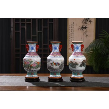 張松茂三絕瓷王尊國色天香尊、江山多嬌尊、三顧茅廬尊