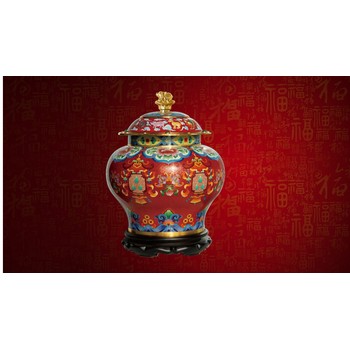 戴嘉林景泰藍(lán)財(cái)富滿貫大祝福發(fā)行數(shù)量收藏價(jià)值圖片解析尺寸